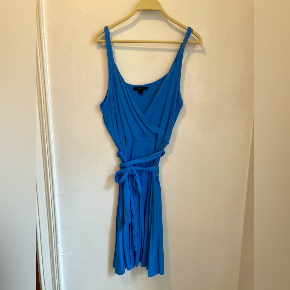Cornflower Blue Faux Wrap Dress - Perfect for Summer!